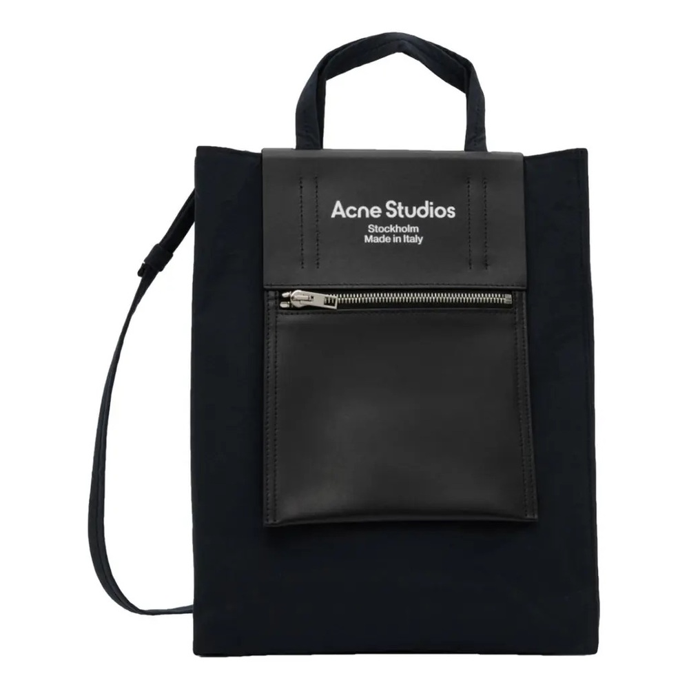 Black Tote Bag with Front Pocket